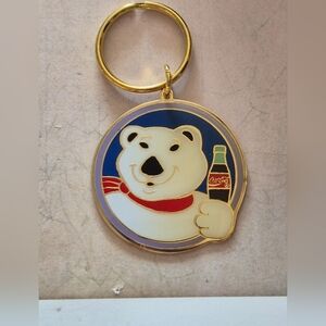 Coca-Cola Polar Bear Keychain with Red Scarf